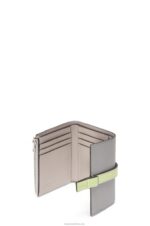 Loewe Women Small vertical wallet in soft grained calfskin 206XF1252 Pearl Grey/Light Pale Green - Image 3