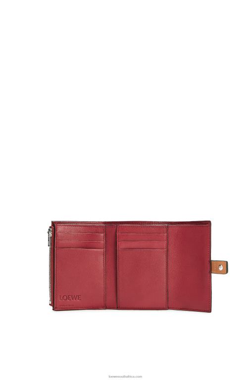 Loewe Women Small vertical wallet in soft grained calfskin 206XF1256 Light Caramel/Pecan - Image 2