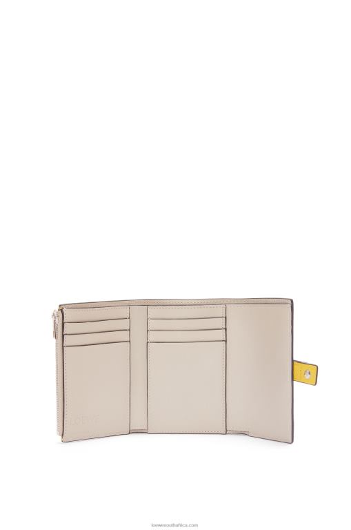 Loewe Women Small vertical wallet in soft grained calfskin 206XF1282 Yellow/Clay Green - Image 2