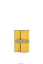 Loewe Women Small vertical wallet in soft grained calfskin 206XF1282 Yellow/Clay Green