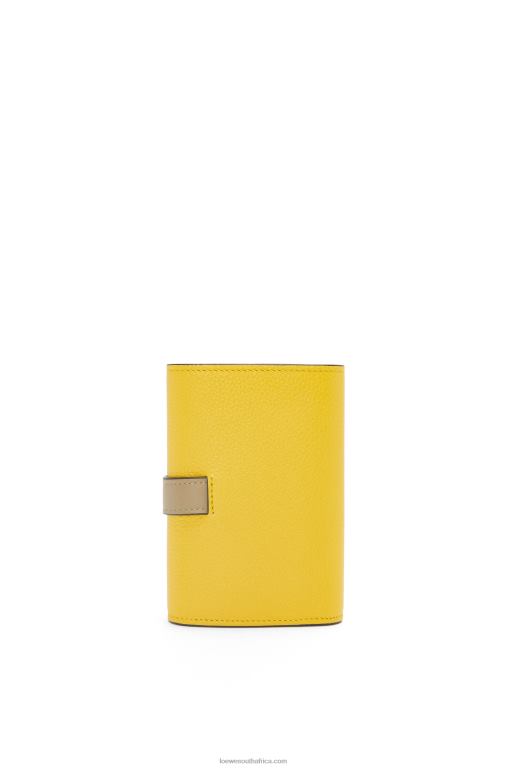 Loewe Women Small vertical wallet in soft grained calfskin 206XF1282 Yellow/Clay Green - Image 4