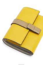 Loewe Women Small vertical wallet in soft grained calfskin 206XF1282 Yellow/Clay Green - Image 5