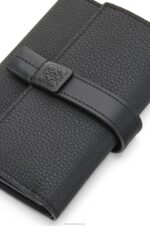 Loewe Women Small vertical wallet in soft grained calfskin 206XF1295 Black - Image 5