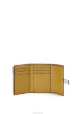 Loewe Women Small vertical wallet in soft grained calfskin 206XF1309 Crystal Blue/Lime Yellow - Image 2
