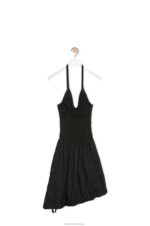 Loewe Women Smocked dress in cotton 206XF1057 Black - Image 2