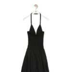 Loewe Women Smocked dress in cotton 206XF1057 Black