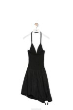 Loewe Women Smocked dress in cotton 206XF1057 Black