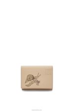 Loewe Women Snail trifold wallet in classic calfskin 206XF1300 Dusty Beige