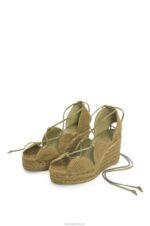 Loewe Women Solar wedge espadrille in jute 206XF699 Olive - Image 3
