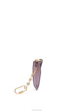 Loewe Women Square cardholder in soft grained calfskin with chain 206XF1365 Dirty Mauve/Tan - Image 2