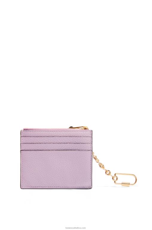 Loewe Women Square cardholder in soft grained calfskin with chain 206XF1365 Dirty Mauve/Tan - Image 3