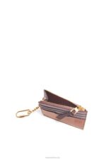 Loewe Women Square cardholder in soft grained calfskin with chain 206XF1365 Dirty Mauve/Tan - Image 4