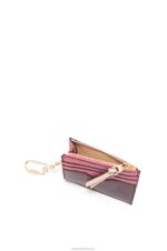 Loewe Women Square cardholder in soft grained calfskin with chain 206XF1379 Plumrose/Chocolate - Image 4
