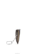 Loewe Women Square cardholder in soft grained calfskin with chain 206XF1382 Laurel Green/Ochre - Image 2