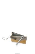 Loewe Women Square cardholder in soft grained calfskin with chain 206XF1382 Laurel Green/Ochre - Image 4