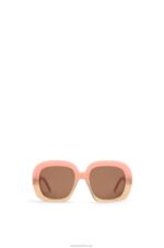Loewe Women Square halfmoon sunglasses in acetate 206XF1437 Jungle Green/Rosemary