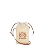 Loewe Women Square pocket in iraca palm and calfskin 206XF315 Natural/Tan
