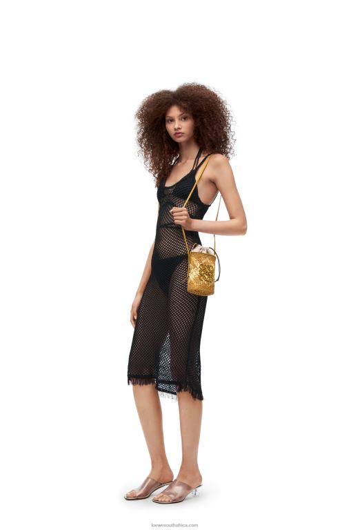 Loewe Women Square pocket in iraca palm and calfskin 206XF316 Ochre - Image 7