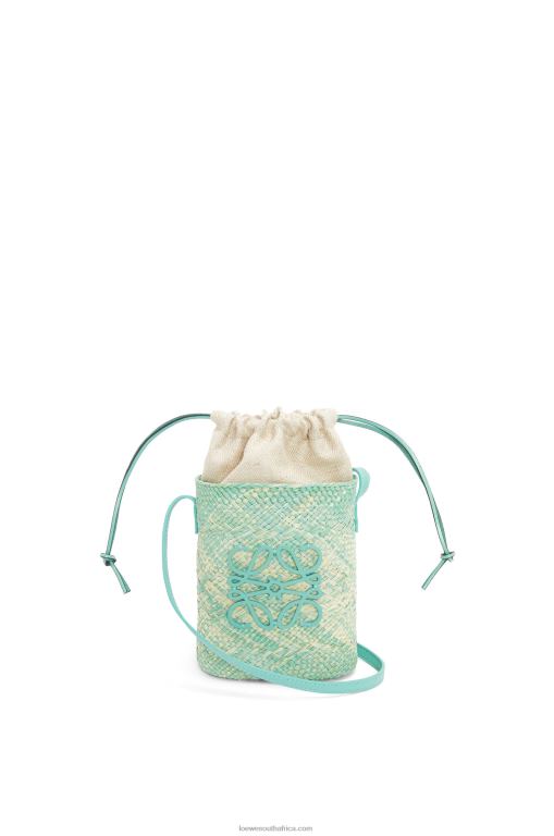 loewe_women_square_pocket_in_iraca_palm_and_calfskin_206xf317_fresh_mint.jpg Loewe Women Square pocket in iraca palm and calfskin 206XF317 Fresh Mint - Image 1