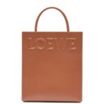 Loewe Women Standard A4 Tote in sleek calfskin 206XF115 Tan