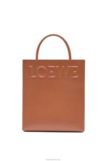 Loewe Women Standard A4 Tote in sleek calfskin 206XF115 Tan