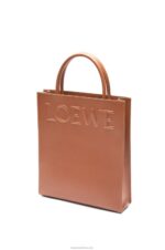 Loewe Women Standard A4 Tote in sleek calfskin 206XF115 Tan - Image 3
