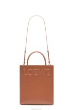 Loewe Women Standard A4 Tote in sleek calfskin 206XF115 Tan - Image 5