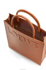 Loewe Women Standard A4 Tote in sleek calfskin 206XF115 Tan - Image 6