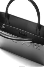 Loewe Women Standard A4 Tote in sleek calfskin 206XF117 Black - Image 7