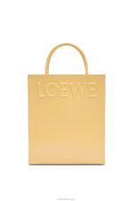 Loewe Women Standard A4 Tote in sleek calfskin 206XF120 Dark Butter