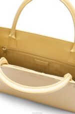 Loewe Women Standard A4 Tote in sleek calfskin 206XF120 Dark Butter - Image 5