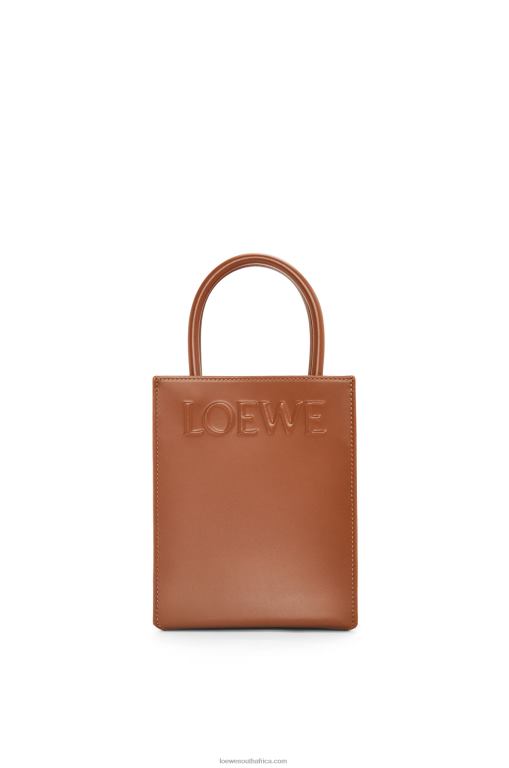 loewe_women_standard_a5_tote_in_sleek_calfskin_206xf116_tan.jpg Loewe Women Standard A5 Tote in sleek calfskin 206XF116 Tan - Image 1