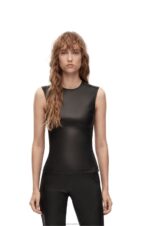 Loewe Women Stretch tank top in nappa 206XF919 Black - Image 2