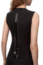 Loewe Women Stretch tank top in nappa 206XF919 Black - Image 4