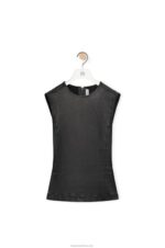 Loewe Women Stretch tank top in nappa 206XF919 Black - Image 5