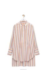 Loewe Women Stripe deconstructed shirt dress in cotton 206XF1096 Yellow/Blue/Orange - Image 5