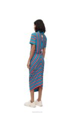 Loewe Women Stripe polo dress in cotton 206XF1102 Red/Blue - Image 2