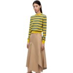Loewe Women Stripe sweater in wool 206XF989 Yellow/Indigo Blue