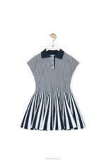Loewe Women Striped mini dress in viscose blend knit 206XF1063 Navy/White - Image 6