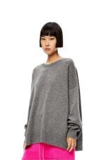 Loewe Women Sweater in cashmere 206XF1018 Grey - Image 3