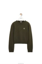 Loewe Women Sweater in wool 206XF979 Khaki Green - Image 5