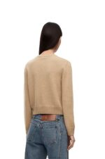 Loewe Women Sweater in wool 206XF980 Camel - Image 3