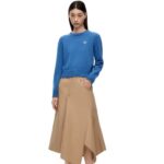 Loewe Women Sweater in wool 206XF981 Blue Denim