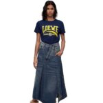 Loewe Women T-shirt in cotton 206XF837 Deep Blue