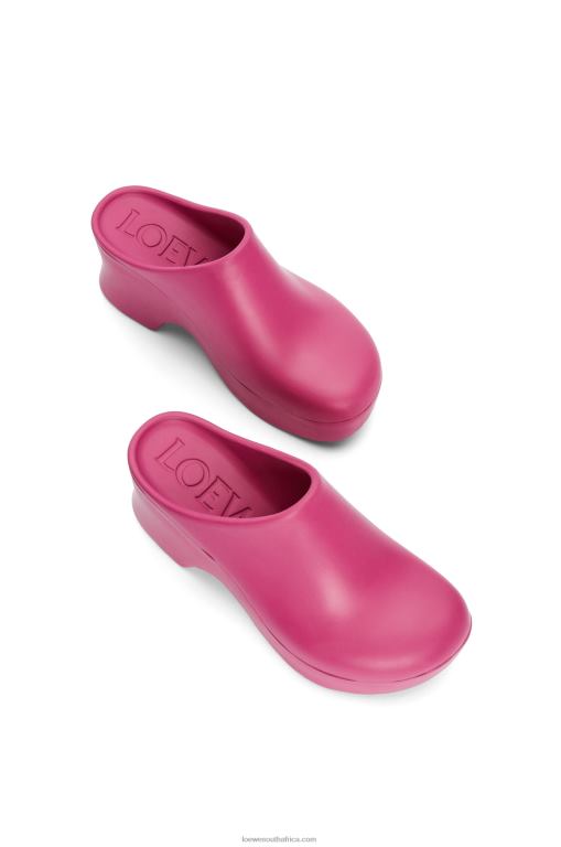 Loewe Women Terra foam clog in light foam rubber 206XF752 Pink Hortensia - Image 4