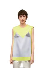 Loewe Women Top in technical satin 206XF853 Yellow/Grey - Image 2