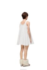 Loewe Women Trapeze dress in cotton 206XF1034 White - Image 3