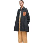 Loewe Women Trapeze overshirt in denim 206XF896 Blue Denim