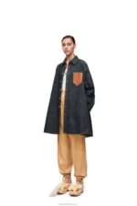 Loewe Women Trapeze overshirt in denim 206XF896 Blue Denim