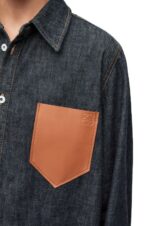 Loewe Women Trapeze overshirt in denim 206XF896 Blue Denim - Image 5